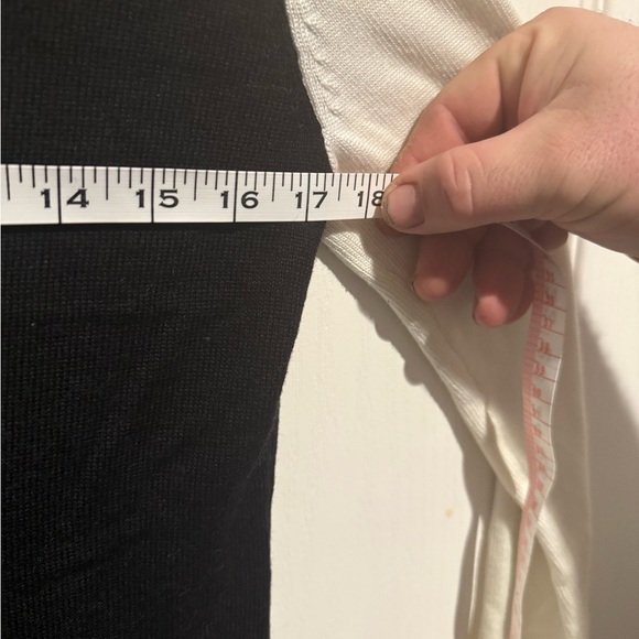 Ivanka Trump Black and Cream Long Sleeve sweater Dress - Picture 4 of 5